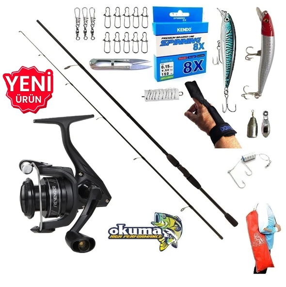 Okuma Revenger Rv-4000A 210cm 20-40gr Double Black Rapala Maket Balık Spin Olta Takımı Seti ürün görseli 1