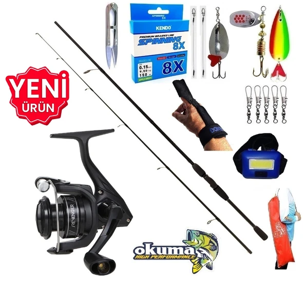 Okuma Revenger Rv-4000A 210cm 20-40gr Double Black Turna Spin Olta Takımı Seti ürün görseli 1