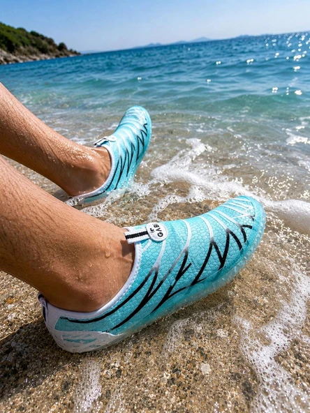Belix Gabi Kaydırmaz Tabanlı Hızlı Kuruyan Deniz ve Plaj Ayakkabısı 36-40 Aqua Turkuaz ürün görseli 1