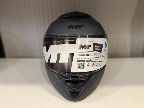 KASK MT ATOM 2 A2 PURE MAT GREY ÇENE AÇILIR - Resim 2