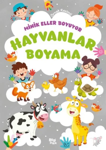Minik Eller Boyuyor – Hayvanlar Boyama Kitabı (Örnek Resimli) ürün görseli 1