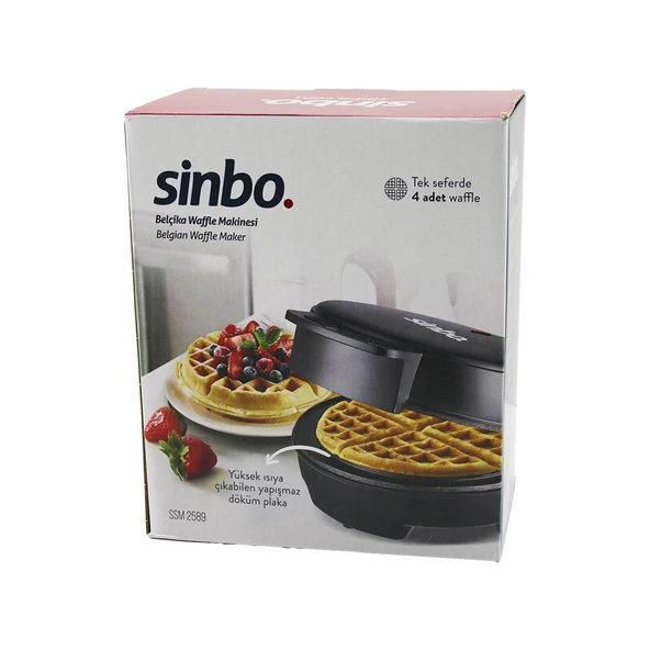 DÖKÜM  BELÇİKA WAFFLE MAKİNESİ  ELEKTRİKLİ   4 WAFFLE   YAPIŞMAZ YÜZEY   1000W  SSM-2589 (5224) ürün görseli 1