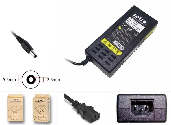 24V 3.75A 90W 5.5x2.5 mm Termal Yazıcı Adaptör RETRO ürün görseli 1
