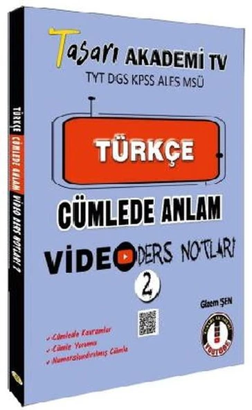 Tasarı TYT DGS KPSS ALESS MSÜ Türkçe Cümlede Anlam Video Ders Notları ürün görseli 1