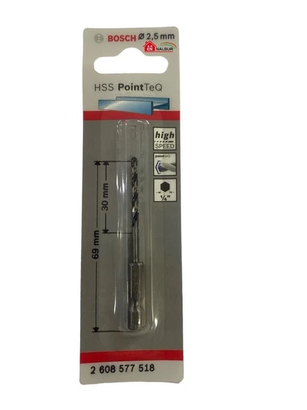 Pointteq Altıgen Şaftlı Hss Matkap Ucu 2,5 mm - Resim 2