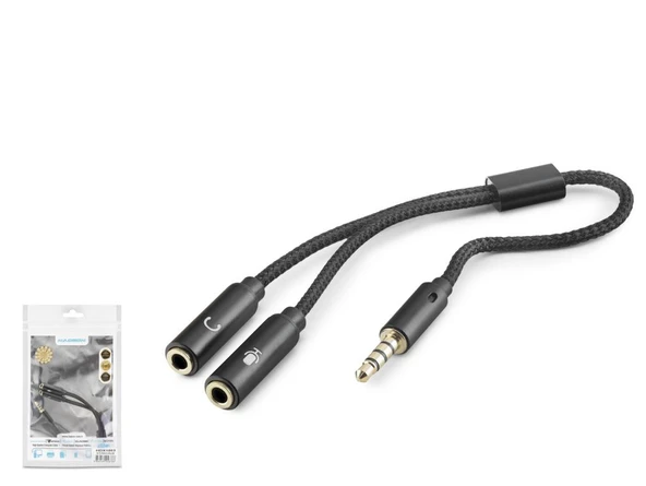 3.5Mm Mikrofon Ve Aux Ses Ayırıcı Adaptör Siyah HDX1083 ürün görseli 1