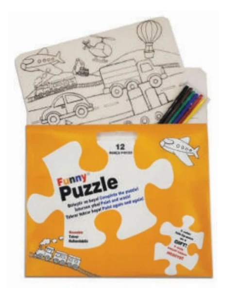 Funny Mat Puzzle - Taşıtlar 30x40cm ürün görseli 1