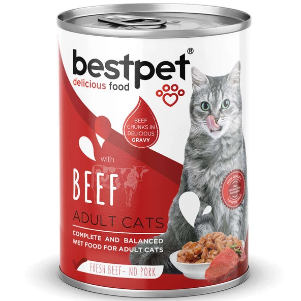 Bestpet Gravy Parça Sığır Etli Kedi Konservesi 400 Gr x 24 ADET ürün görseli 1