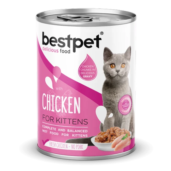 Bestpet Gravy Kitten Parça Tavuk Etli Yavru Kedi Konservesi 400 Gr x 24 ADET ürün görseli 1