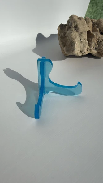 Parlak Okyanus Mavisi Sedefli Çerçeve Tabak Teşir Ayağı Stand Şövalye El Yapımı Epoksi Hediyelik ürün görseli 1