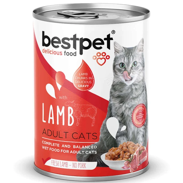 Bestpet Gravy Lamb Parça Kuzu Etli Kedi Konservesi 400 Gr x 24 ADET ürün görseli 1