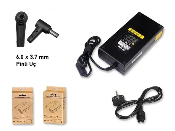 Asus 19.5V 9.23A 180W 6.0x3.7 mm İğne Uçlu Adaptör RETRO ürün görseli 1