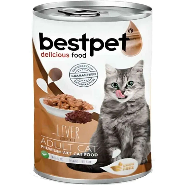 Bestpet Ciğerli Parça Etli ve Soslu Yetişkin Kedi Konservesi 400 Gr x 24 ADET ürün görseli 1