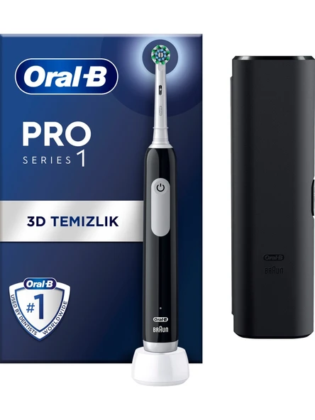 Oral-B Pro Series 1 Şarjlı Diş Fırçası Siyah + Seyahat Kabı ürün görseli 1