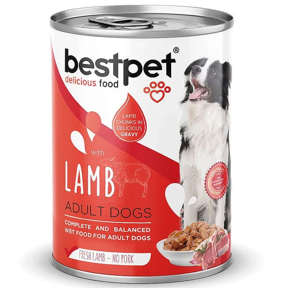 Bestpet Kuzu Etli Parça Etli ve Jöleli Köpek Konservesi 400 Gr x 24 ADET ürün görseli 1