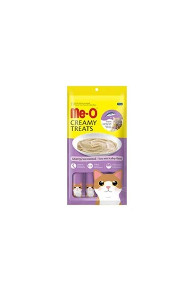 MEO TON BALIKLI VE DENİZ TARAKLI KEDİ KREMA ÖDÜL MAMASI 4*15GR ürün görseli 1