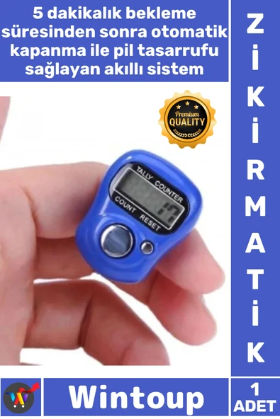 #Zikirmatik Dijital Sayaçlı Silikon Kayışlı Ergonomik Tasarım Kompakt Ayarlanabilir Yüzük Zikirmatik ürün görseli 1