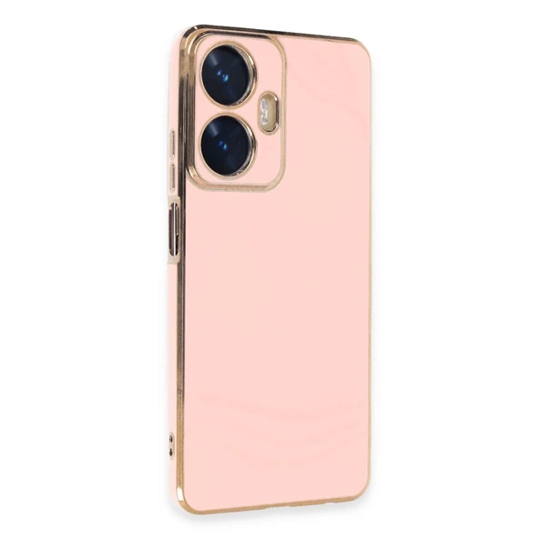 C55 Kılıf Volet Silikon - Pembe - Resim 2