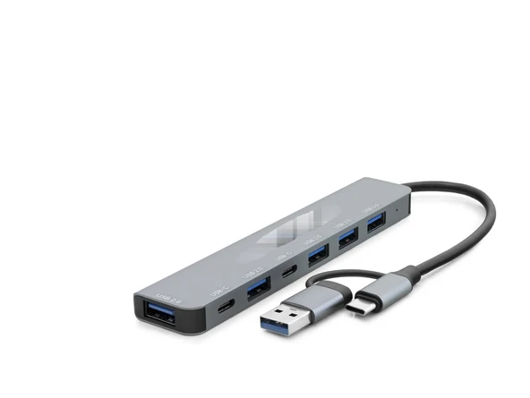 Usb Type-C 3.0 Hub 7 Port Gri HDX7827 ürün görseli 1
