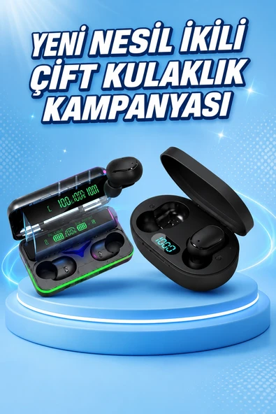 İkili Bluetooth Kulaklık Dijital Göstergeli Uzun Pil Ömrü Yüksek Ses Kaliteli ürün görseli 1