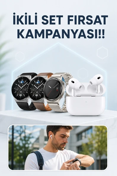 Aynalı Bluetooth Kulaklık Yeni Nesil Akıllı Saat Titreşimli Nabız Ölçer Spor Modları ürün görseli 1