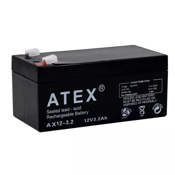 Atex Ax12-3.2 12V 3.2Ah Akü ürün görseli 1