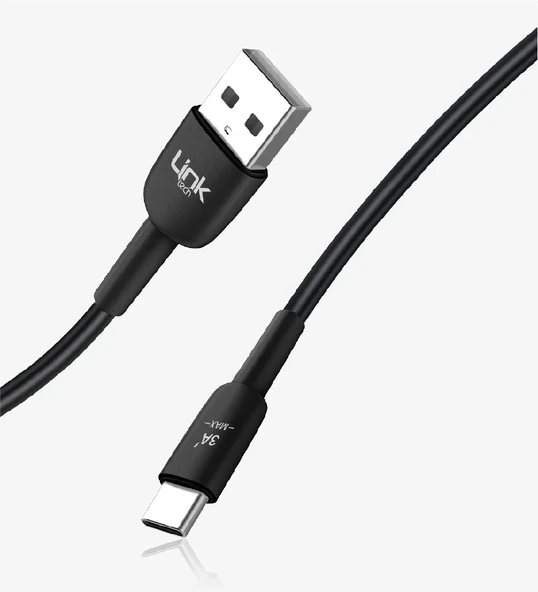 Linktech K602 Safe 3A Usb-A Tip-C Usb Şarj Kablosu Siyah - Resim 2