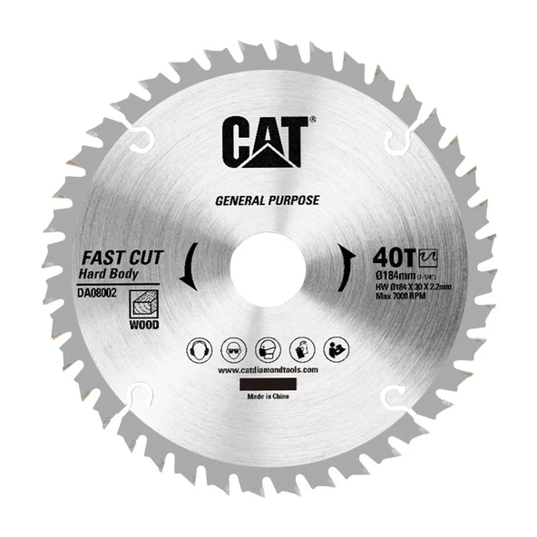 Cat Da08002 184X30Mm Ahşap Kesme Elmas, Daire Testere Bıçağı 40 ürün görseli 1