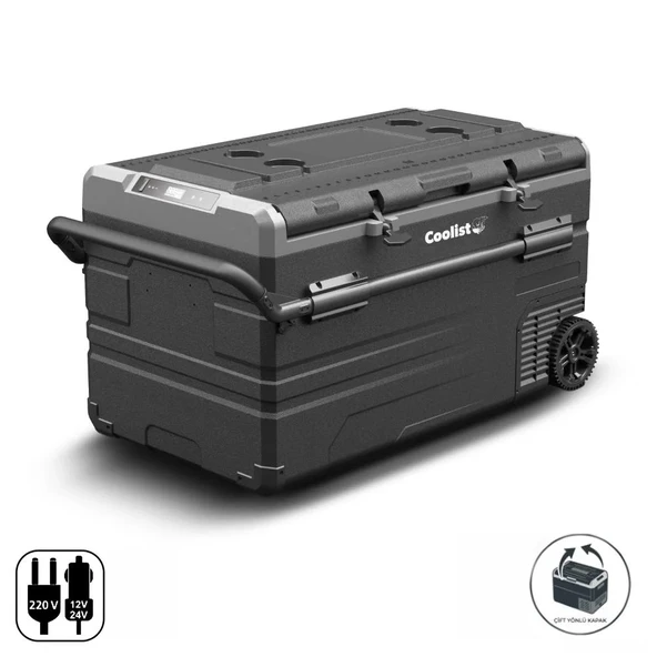 Coolist Clk120W 12/24V 220Volt 114 Litre Tek Bölmeli Tekerlekli Kompresörlü Oto Buzdolabı/Dondurucu ürün görseli 1