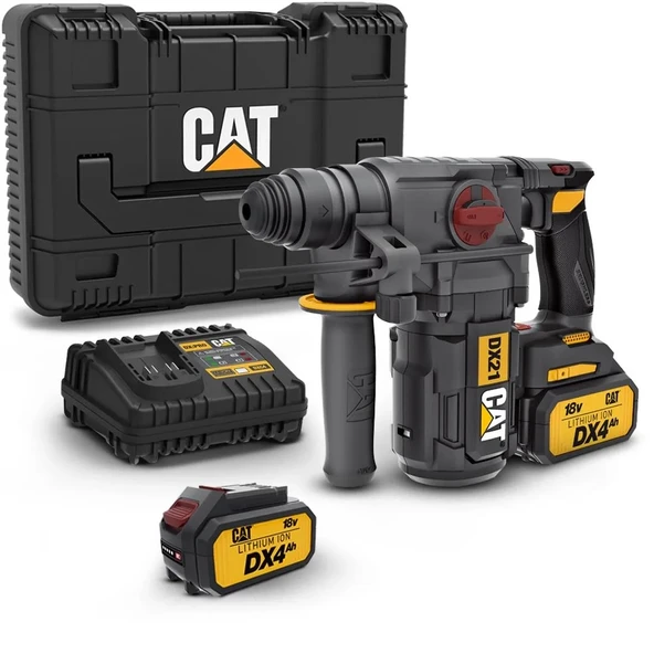 Cat Dx21 18Volt 4.0Ah 2.2J Li-Ion Çift Akülü Şarjlı Kömürsüz Profesyonel Sds-Plus Pnömatik Kırıcı/Delici ürün görseli 1