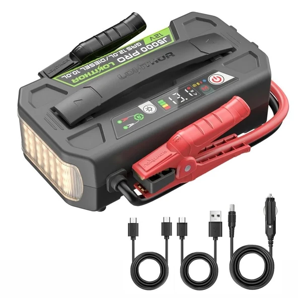 Lokithor J5000Pro 12V 5000Amp Lifepo4 Akıllı Akü + + Led Lamba ürün görseli 1