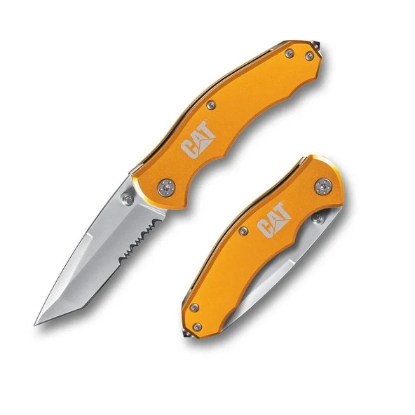 Cat Da980011 Kemer Askı Kancalı Cam Kırma Uçlu Katlanabilir 17Cm Paslanmaz Çelik Sarı Kamp Çakısı ürün görseli 1