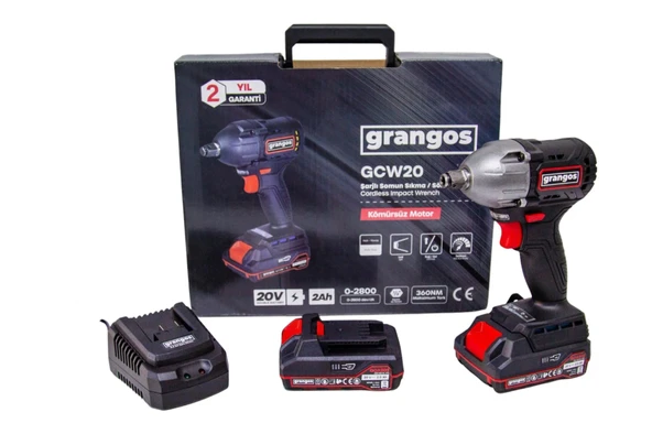 Grangos Gcw20-T2 20V 2 Ah Çift Akülü Somun Sıkma ürün görseli 1
