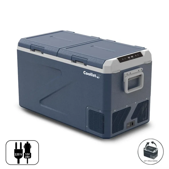 Coolist Clk80D 12/24V 220Volt 82,5 Litre Çift Bölmeli Kompresörlü Oto Buzdolabı/Dondurucu ürün görseli 1