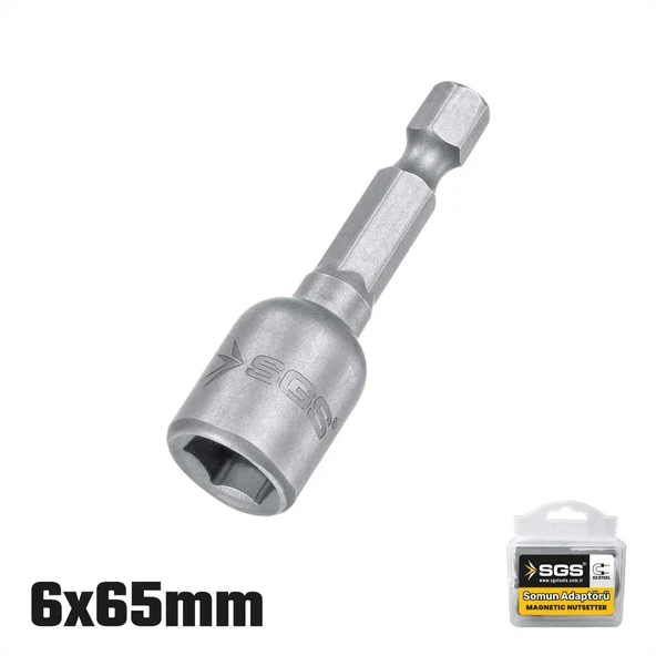 Sgs Manyeti̇k Somun Adaptörü 6Mm*65Mm 10 Adet Sgs2482 ürün görseli 1