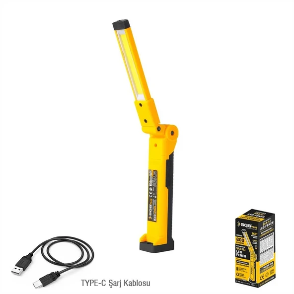 Sgs Şarjli Led Fener 800 Lümen Katlanir 3.7 Volt/ 2000 Mah Sgs5056 ürün görseli 1