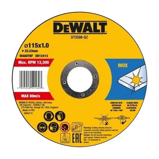 Dt3506 Metal Kesme Diski 115 X 1.0 X 22.23 Mm ürün görseli 1