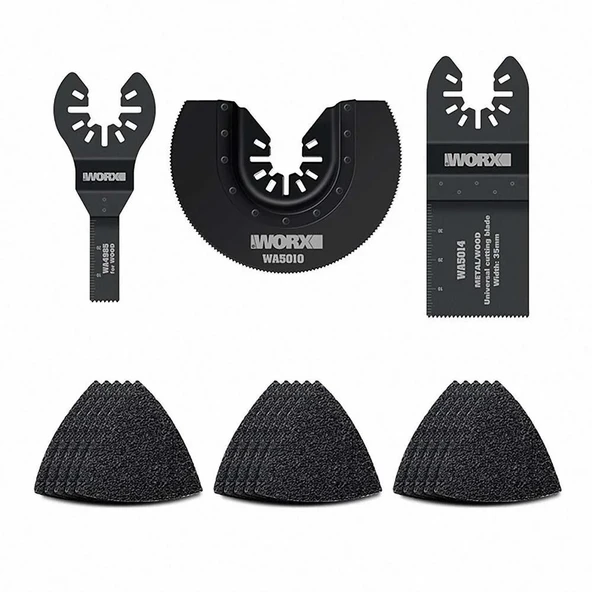 Worx Wa5099 Parça Universal Metal, Ahşap Kesme Zımpara Kâğıdı Aksesuar Seti ürün görseli 1