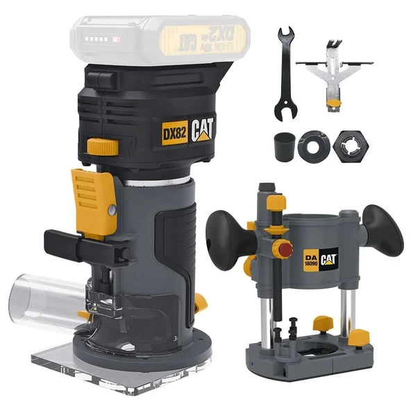 Cat Dx82B.3 18Volt Şarjlı Kömürsüz 6Mm Devir Ayarlı Profesyonel Avuç İçi El Frezesi Formika Tıraşlama (Akü Dahil Değildir) ürün görseli 1