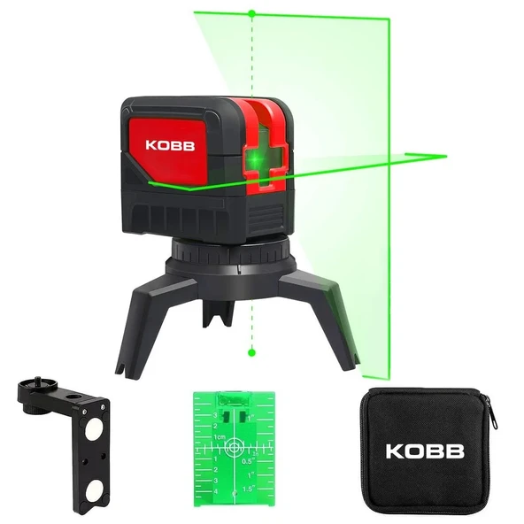 Kobb Kbl92G 30M Profesyonel Yatay Dikey Otomatik Hizalamalı Yeşil Çapraz Çizgi Lazer,Noktalı Şakül Distomat ürün görseli 1
