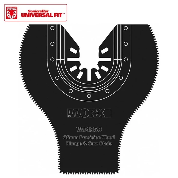 Worx Wa4958 Çok Amaçlı Raspalama Makinası İçin 35X80Mm 180˚ Ahşap, Fiberglas, Pvc Universal Dalma/Kesme Bıçağı ürün görseli 1