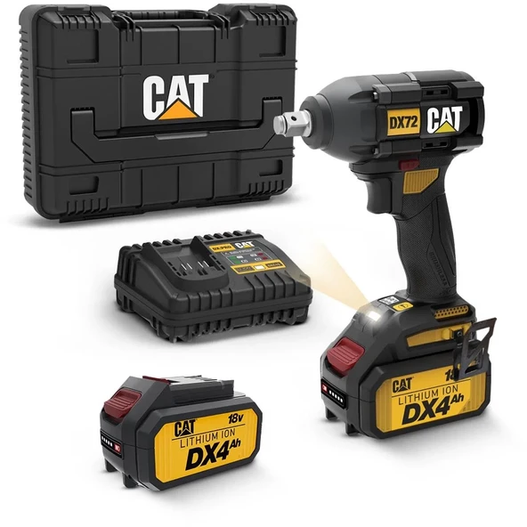 Cat Dx72 18Volt/4.0Ah Li-Ion Çift Akülü Şarjlı 350Nm Kömürsüz Profesyonel Somun Sıkma ürün görseli 1