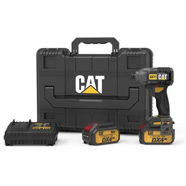 Cat Dx71.2 18Volt 4.0Ah Li-Ion Çift Akülü 215Nm Kömürsüz Profesyonel Şarjlı Darbeli Tornavida ürün görseli 1
