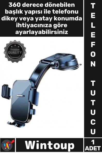 #TelefonTutucu Sabit Fonksiyonel Torpido Üstü Vakumlu Ayarlanır Uzun Kollu Araç İçi Telefon Tutucu ürün görseli 1