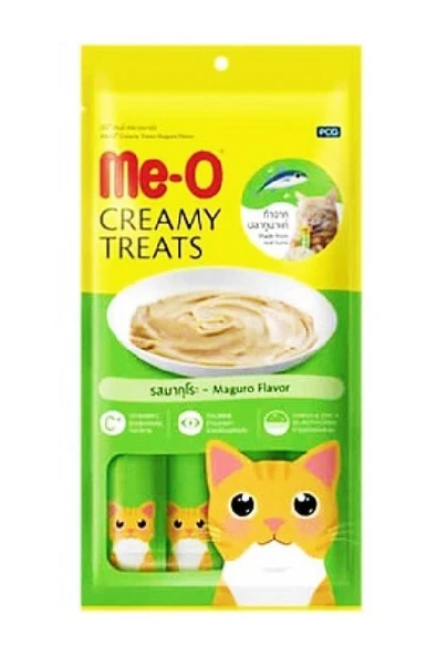 MEO BOL ETLİ VE YAĞLI TON BALIKLI KEDİ KREMA ÖDÜL MAMASI 4*15GR ürün görseli 1