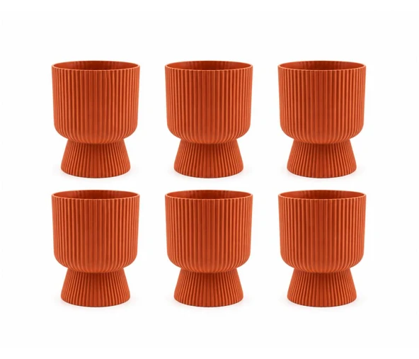 SO-LTSA02 Lotus Ayaklı Plastik Vazo Çiçek Saksı 5 Lt No: 2 Turuncu 6 Adet ürün görseli 1