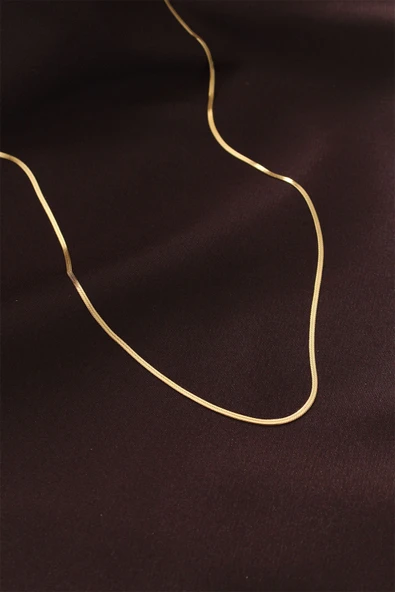 Çelik Gold Renk 60 cm İnce İtalyan Zincir Kolye ürün görseli 1