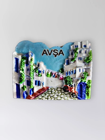 AVŞA Polyester Kabartmalı Magnet 6,5x5 cm Dekoratif Hediyelik Buzdolabı Süsü (Kod:1344) ürün görseli 1