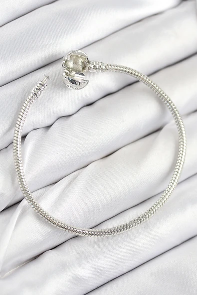 Pirinç Charm Topcuk Model Gümüş Renk Kadın Bileklik ürün görseli 1