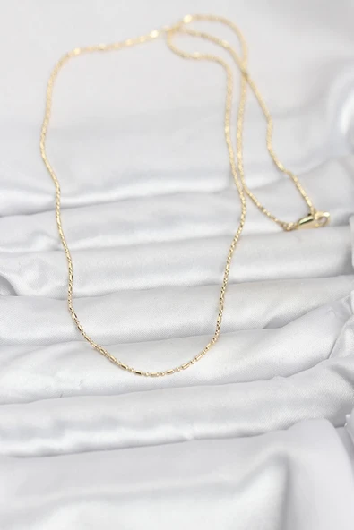 CM 14K Gold Renk Parçalı Topçuk Model 60 cm Kadın Kolye ürün görseli 1